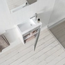 KIT MINI WALL HUNG VANITY 40 WHITE AND GREY OAK PEFC + WASHBASIN / KIT MINI CAISSON SUSPENDU 40 BLANC ET CHENE GRIS PEFC + VASQUE 