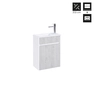 KIT MINI WALL HUNG VANITY 40 WHITE AND GREY OAK PEFC + WASHBASIN / KIT MINI CAISSON SUSPENDU 40 BLANC ET CHENE GRIS PEFC + VASQUE 