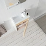 KIT MINI WALL HUNG VANITY 40 WHITE AND LIGHT OAK + WASHBASIN / KIT MINI CAISSON SUSPENDU 40 BLANC ET CHENE CLAIR PEFC + VASQUE