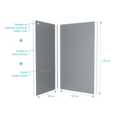 Lot 2 Panneaux Muraux Silver 90 et 120x210 cm - Profilés de Jonction et Finition Chromés - WALL' IT