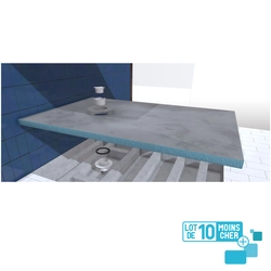 LOT de 10 Receveurs de Douche à Carreler 160x90 cm avec Bondes à Sortie Horizontale - Grille Inox
