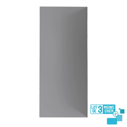 LOT de 3 Panneaux Muraux pour salle de bains en Aluminium Gris - 90x210cm - WALL'IT