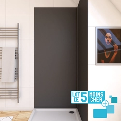 LOT de 5 Panneaux Muraux pour salle de bains en Aluminium Gris - 90x210cm - WALL'IT