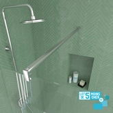 LOT de 5 Parois de Douche 100x195 cm en Verre Trempé 5 mm - Profilés et Bras Chromés