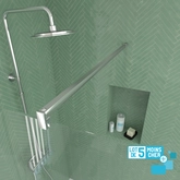 LOT de 5 Parois de Douche 120x195 cm en Verre Trempé 5 mm - Profilés et Bras Chromés