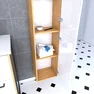 Meuble colonne de douche 30x35 cm suspendu - 2 portes  finition blanc mat