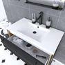 Meuble de salle de bain 80x50cm - vasque blanche 80x50cm - 2 tiroirs noir mat 