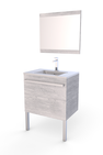 Meuble de salle de bain BRITANY chêne gris-blanc