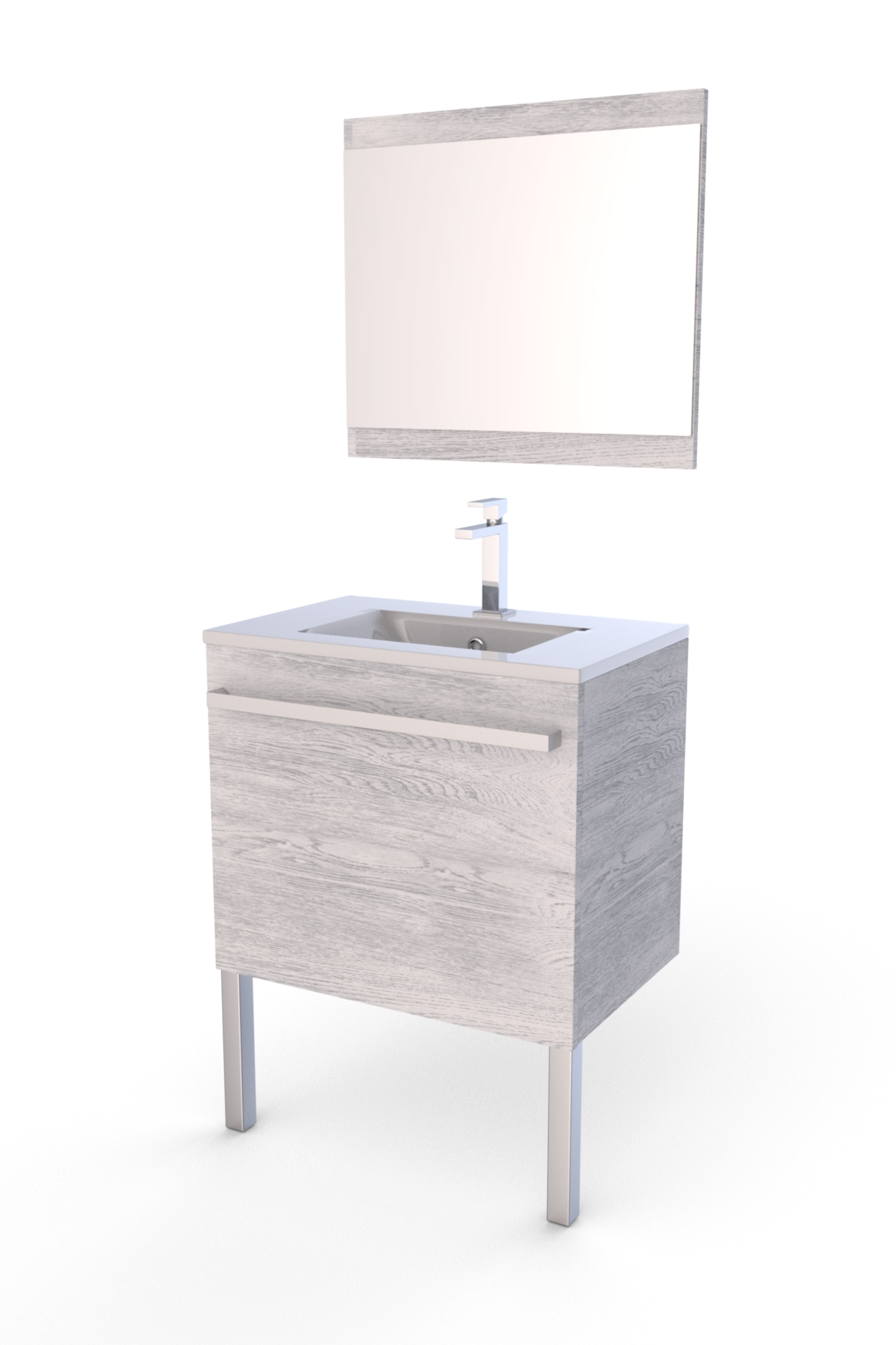 Meuble de salle de bain BRITANY chêne gris-blanc Meuble de salle de bain BRITANY chêne gris-blanc