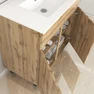 Meuble de salle de bains 80cm 2 Portes_Chêne Industriel + Vasque céramique blanche - TIMBER 80