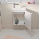 Meuble Lave Mains Blanc 40x50x22 cm avec Vasque en SMC Blanche - ELEMENTARY