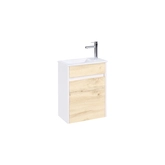 Meuble Lave Mains MINI 40x50x22 cm - Blanc et Chêne Clair