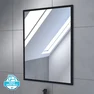 Meuble salle de bain 60x54cm - Finition chene naturel + vasque blanche + miroir - TIMBER 60 - Pack09