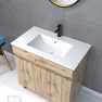 Meuble salle de bain 80x80 -Finition chene naturel + vasque blanche + miroir barber-TIMBER 80-Pack28