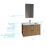 Meuble salle de bain simple vasque 60cm blanc MDF ondulé