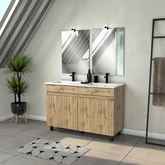 Meuble Salle de Bains 120cm 4 Portes Ch