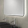 Meuble salle de bains 120cm Chêne et noir, Vasques rectangulaires et Miroir Black Led 120x70 - OMEGA