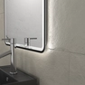 Meuble salle de bains 80 cm 2 tiroirs - Chêne et noir - Vasque carrée - Miroir Black Led - OMEGA
