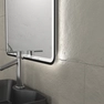 Meuble salle de bains 80 cm 2 tiroirs - Chêne et noir - Vasque rectangle - Miroir Black Led - OMEGA