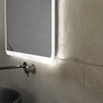 Meuble salle de bains 80 cm 2 tiroirs - Chêne et noir - Vasque ronde - Miroir Led - OMEGA