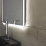 Meuble salle de bains 80 cm 2 tiroirs - Chêne et noir - Vasque carrée - Miroir Led - OMEGA