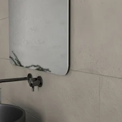 Meuble salle de bains 80 cm 2 tiroirs - Chêne et noir - Vasque ronde - Miroir 60x80 - OMEGA