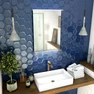 Miroir salle de bain 52x70x5cm avec éclairage LED et étagère
