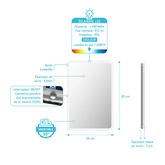 Miroir salle de bain avec eclairage LED - 40x60cm - GO LED