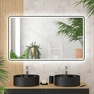 Miroir salle de bain avec eclairage LED et contour noir - 120x70cm - GO BLACK LED