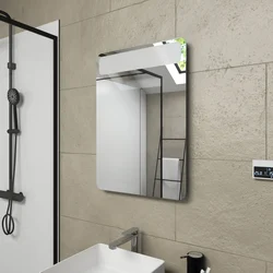 Miroir salle de bain LED à bandeau auto-éclairant - dim: 50x70x5cm - CLOUD