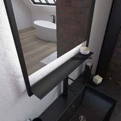 Miroir salle de bain LED auto-éclairant 60x80cm - laqué noir mat - FRAMED MIRROR LED