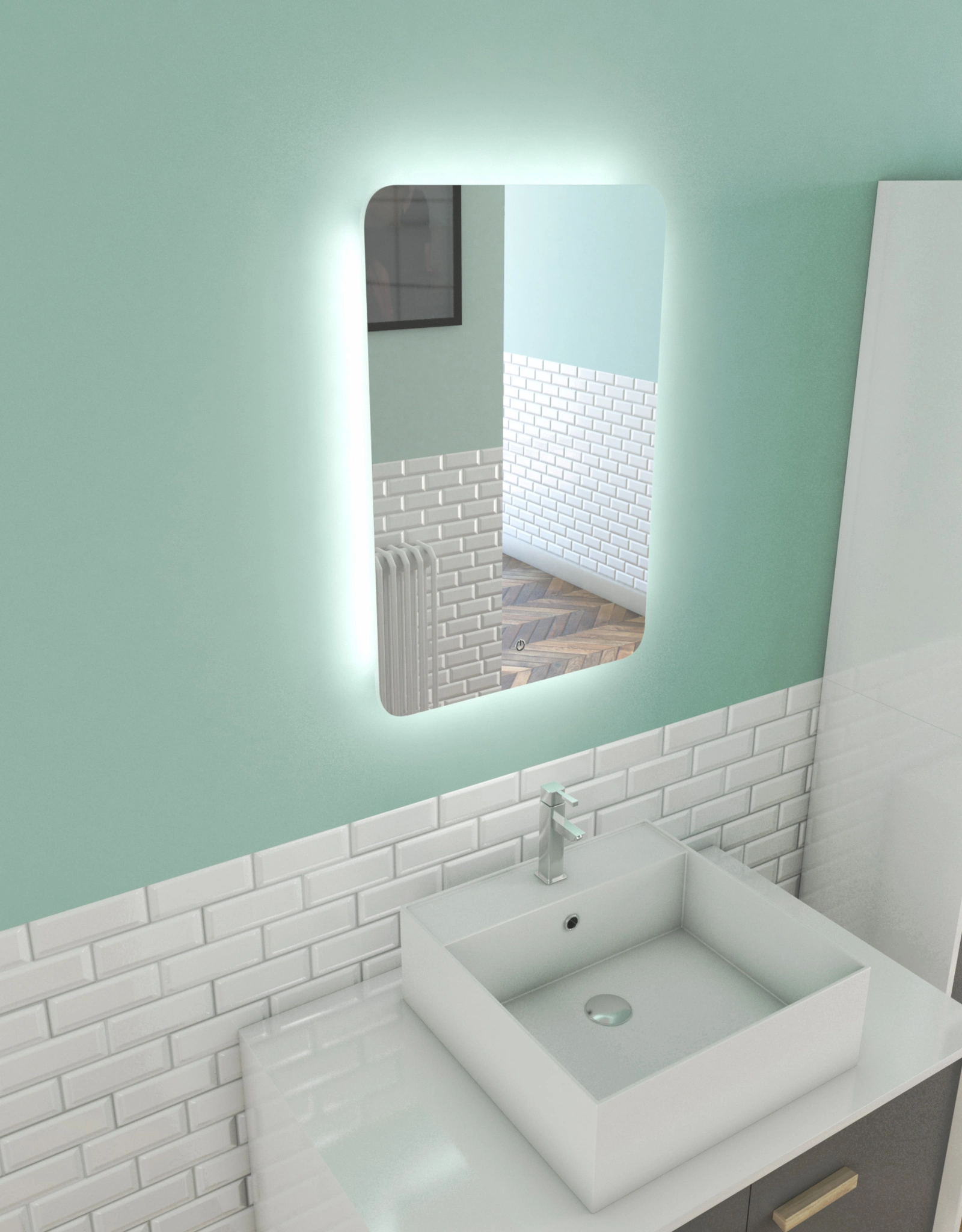 Miroir salle de bain LED auto-éclairant ATMOSPHERE 40x60x3.5cm Miroir salle de bain LED auto-éclairant ATMOSPHERE 40x60x3.5cm