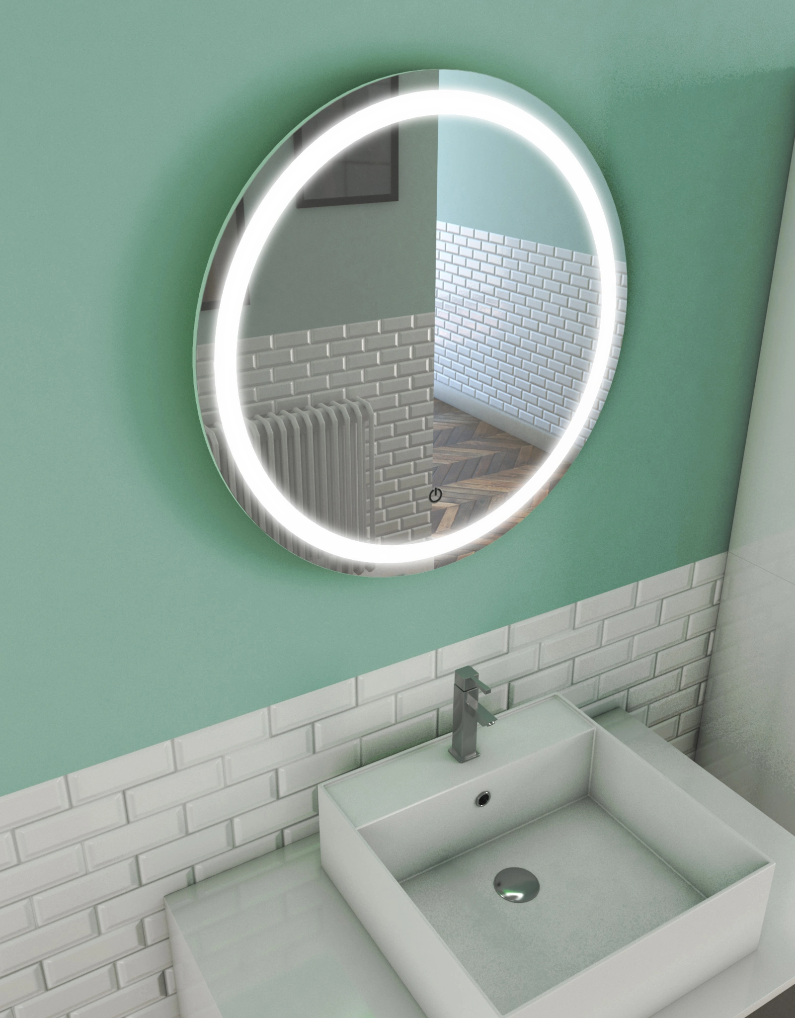 Miroir salle de bain Circle - diam.59cm - éclairage LED - AURLANE