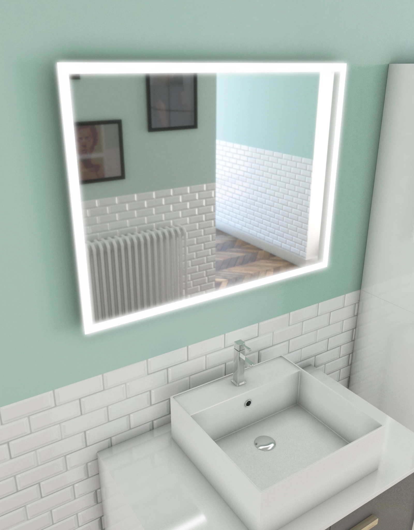 Miroir salle de bain LED auto-éclairant FRAME 60x80cm Miroir salle de bain LED auto-éclairant FRAME 60x80cm