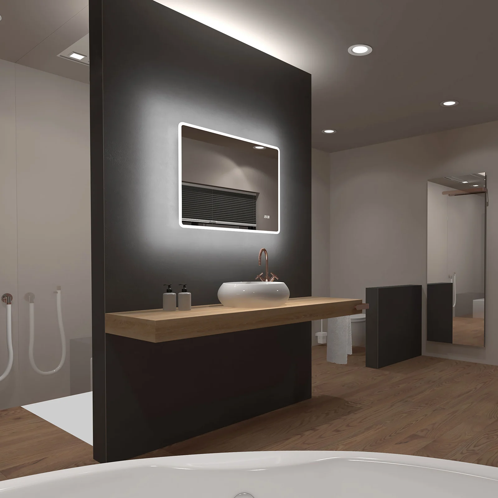 Miroir salle de bain LED rectangulaire auto-éclairant 80x70cm - Ulysse LED 80 Miroir salle de bain LED rectangulaire auto-éclairant 80x70cm - Ulysse LED 80