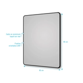 Miroir salle de bain rectangle 60x80cm - encadrement en aluminium - HOB 60