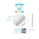 Miroir salle de bain rond avec eclairage LED - Diamètre 50cm - GO LED