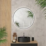 Miroir salle de bain ROND avec éclairage LED et contour noir - Ø70cm - GO BLACK LED