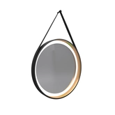 Miroir salle de bain rond - diamètre 55cm - noir mat et finition bronze - CIRCLE HORUS LED