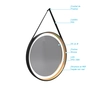 Miroir salle de bain rond - diamètre 55cm - noir mat et finition bronze - CIRCLE HORUS LED