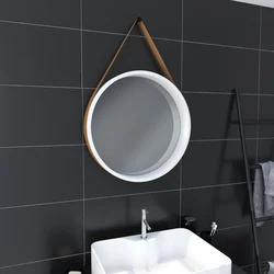 Miroir salle de bain rond type barbier - diamètre 50cm - BARBER WHITE