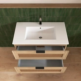 ONE BOX AMBROISE CANE 80 FSC + CERAMIC BASIN 80 + MIRROR 71x44 / ONE BOX AMBROISE CANNAGE 80 FSC + VASQUE CERAMIQUE 80 + MIROIR 71x44