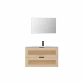 ONE BOX AMBROISE CANE 80 FSC + CERAMIC BASIN 80 + MIRROR 71x44 / ONE BOX AMBROISE CANNAGE 80 FSC + VASQUE CERAMIQUE 80 + MIROIR 71x44