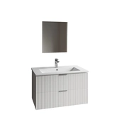 ONE BOX AMELIA WHITE 60 FSC + CERAMIC BASIN 60 + MIRROR 51x44 / ONE BOX AMELIA BLANC 60 FSC + VASQUE CERAMIQUE 60 + MIROIR 51x44