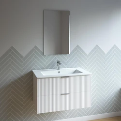 ONE BOX AMELIA WHITE 80 FSC + CERAMIC BASIN 80 + MIRROR 71x44 / ONE BOX AMELIA BLANC 80 FSC + VASQUE CERAMIQUE 80 + MIROIR 71x44