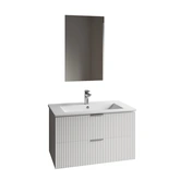 ONE BOX AMELIA WHITE 80 FSC + CERAMIC BASIN 80 + MIRROR 71x44 / ONE BOX AMELIA BLANC 80 FSC + VASQUE CERAMIQUE 80 + MIROIR 71x44