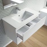 ONE BOX AMELIA WHITE 80 FSC + CERAMIC BASIN 80 + MIRROR 71x44 / ONE BOX AMELIA BLANC 80 FSC + VASQUE CERAMIQUE 80 + MIROIR 71x44