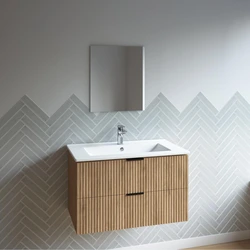 ONE BOX AMELIA WOOD 60 FSC + CERAMIC BASIN 60 + MIRROR 51x44 / ONE BOX AMELIA BOIS 60 FSC +  VASQUE CERAMIQUE 60 + MIROIR 51x44