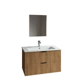ONE BOX AMELIA WOOD 60 FSC + CERAMIC BASIN 60 + MIRROR 51x44 / ONE BOX AMELIA BOIS 60 FSC +  VASQUE CERAMIQUE 60 + MIROIR 51x44