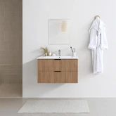 ONE BOX AMELIA WOOD 60 FSC + CERAMIC BASIN 60 + MIRROR 51x44 / ONE BOX AMELIA BOIS 60 FSC +  VASQUE CERAMIQUE 60 + MIROIR 51x44